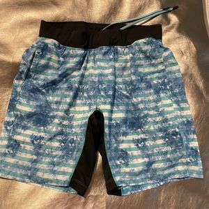 lululemon athletica Blue and Black Men's Shorts